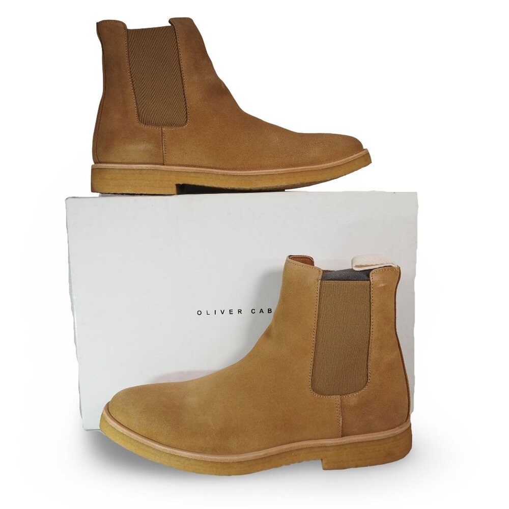 Oliver Cabell Crepe Sole Suede Chelsea Boots Men's 8/41 Cappuccino Brown